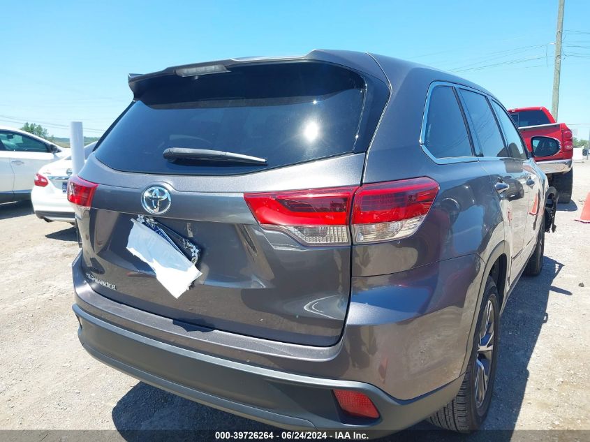 2019 Toyota Highlander Le VIN: 5TDZARFH6KS054926 Lot: 39726264