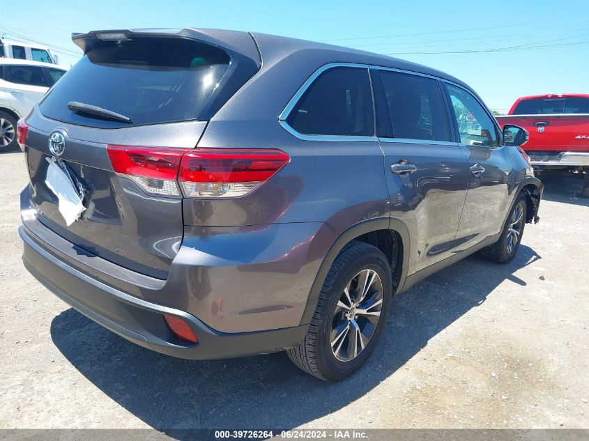 2019 Toyota Highlander Le VIN: 5TDZARFH6KS054926 Lot: 39726264