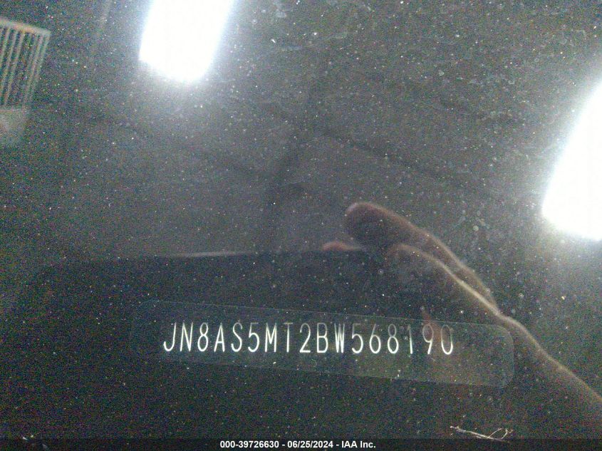 2011 Nissan Rogue Sv VIN: JN8AS5MT2BW568190 Lot: 39726630