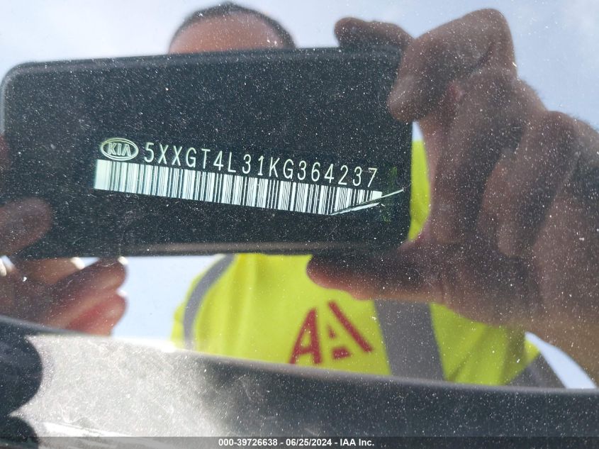 2019 Kia Optima S VIN: 5XXGT4L31KG364237 Lot: 39726638