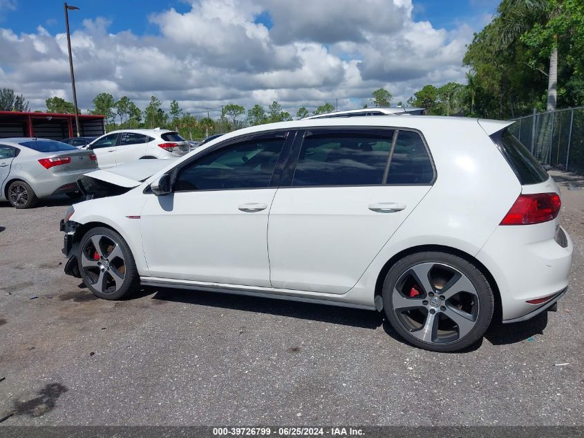 2015 Volkswagen Golf Gti 2.0T Se 4-Door VIN: 3VW5T7AU6FM065025 Lot: 39726799