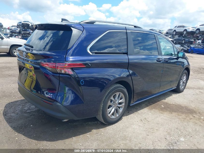 2022 Toyota Sienna Le VIN: 5TDKRKEC1NS114459 Lot: 39726979