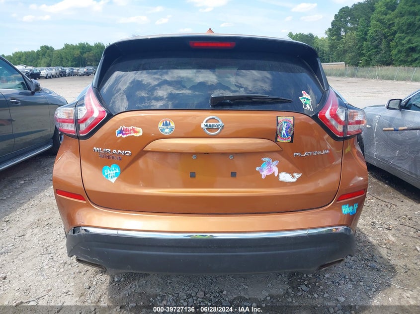 2015 Nissan Murano Platinum VIN: 5N1AZ2MG8FN272574 Lot: 39727136