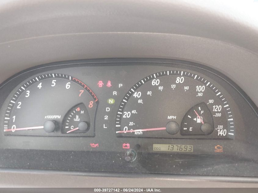 2004 Toyota Camry Le/Se/Xle VIN: JTDBE30K540287807 Lot: 39727142