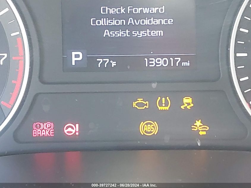 2019 Kia Optima Lx VIN: 5XXGT4L36KG298588 Lot: 39727242