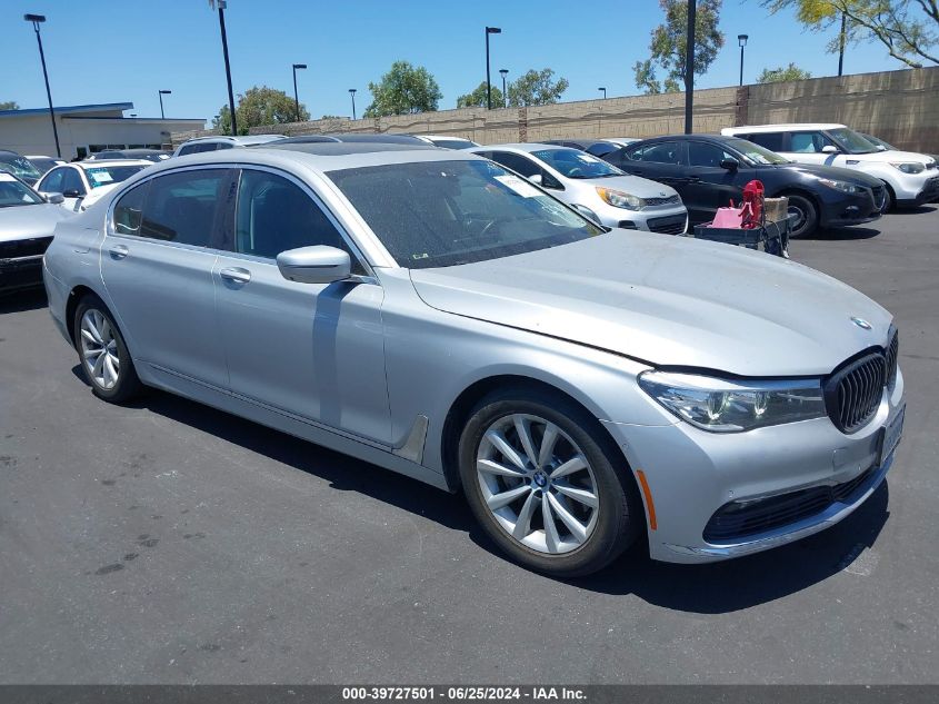 2017 BMW 740I VIN: WBA7E2C54HG739665 Lot: 39727501