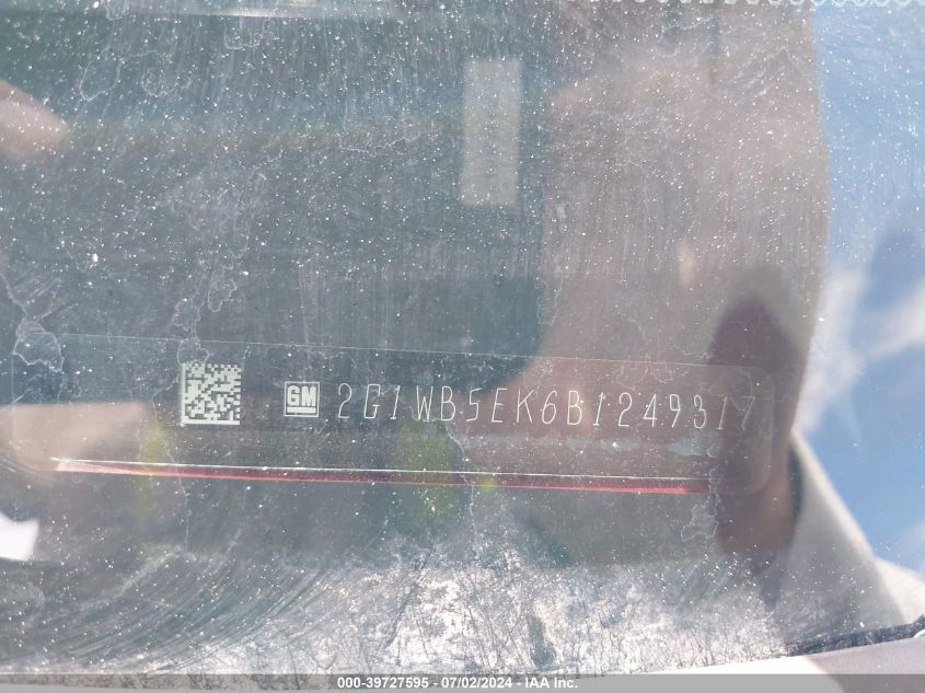 2011 Chevrolet Impala Lt VIN: 2G1WB5EK6B1249317 Lot: 39727595