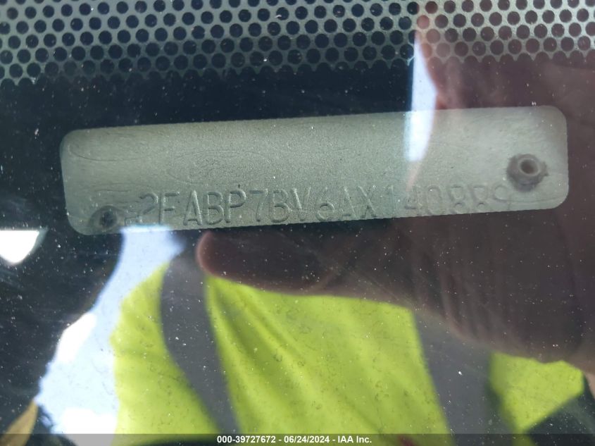 2010 Ford Crown Victoria Police/Police Interceptor VIN: 2FABP7BV6AX140889 Lot: 39727672