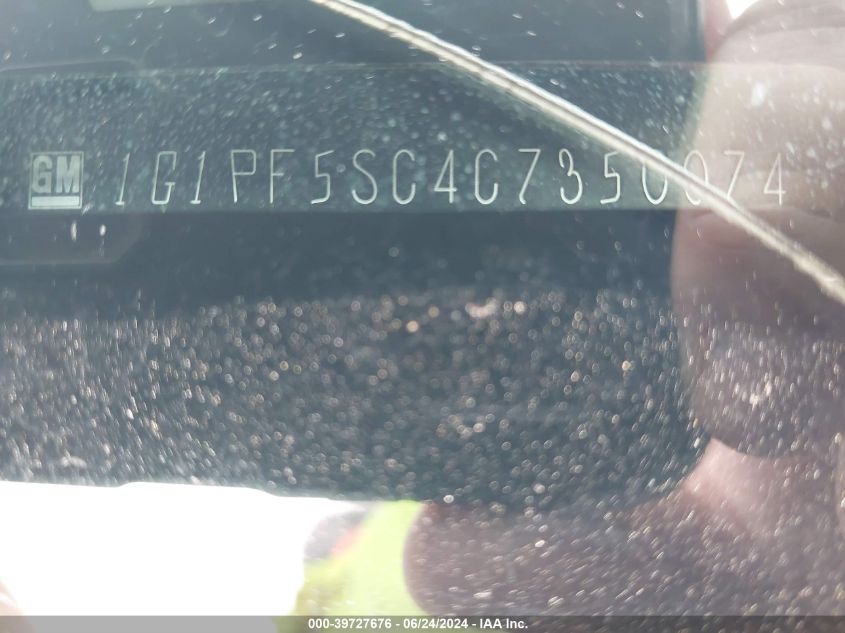 2012 Chevrolet Cruze 1Lt VIN: 1G1PF5SC4C7350074 Lot: 39727676