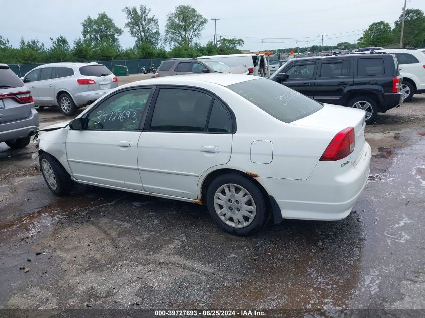 2004 Honda Civic Lx VIN: 2HGES16514H625468 Lot: 39727693