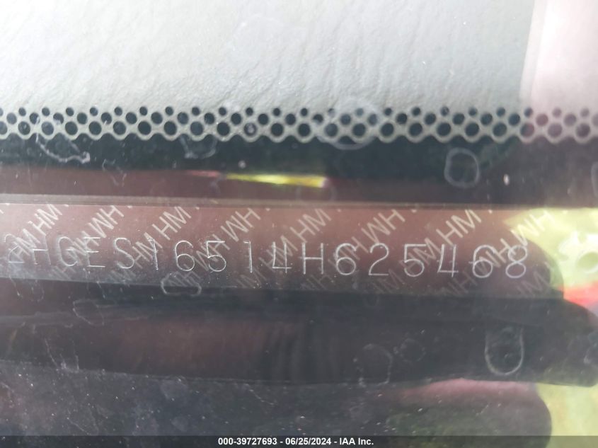 2004 Honda Civic Lx VIN: 2HGES16514H625468 Lot: 39727693