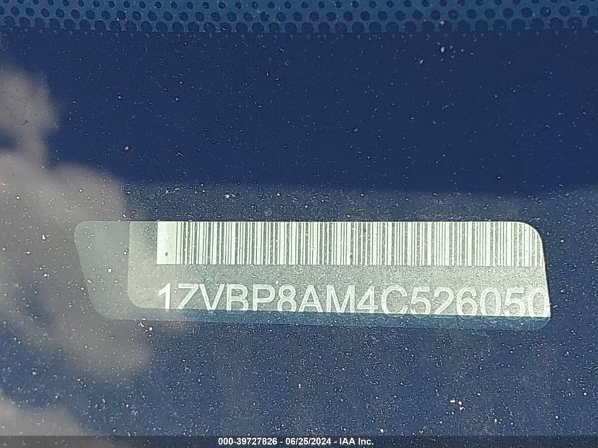 2012 Ford Mustang V6 VIN: 1ZVBP8AM4C5260507 Lot: 39727826