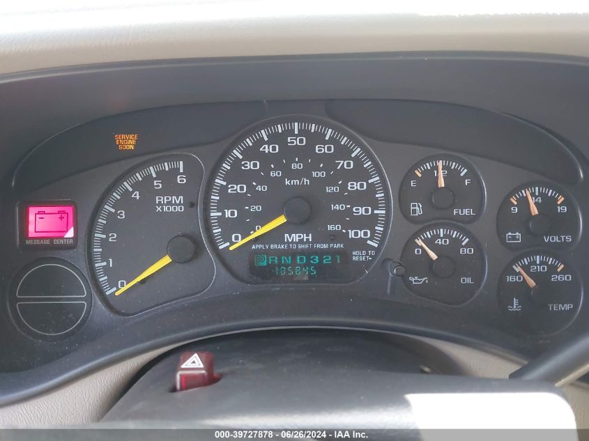 2001 Chevrolet Suburban 1500 Ls VIN: 3GNEC16T31G205160 Lot: 39727878