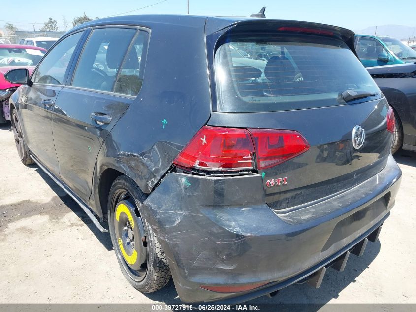 2016 Volkswagen Golf Gti Autobahn W/Performance Package 4-Door VIN: 3VW447AU2GM001770 Lot: 39727918