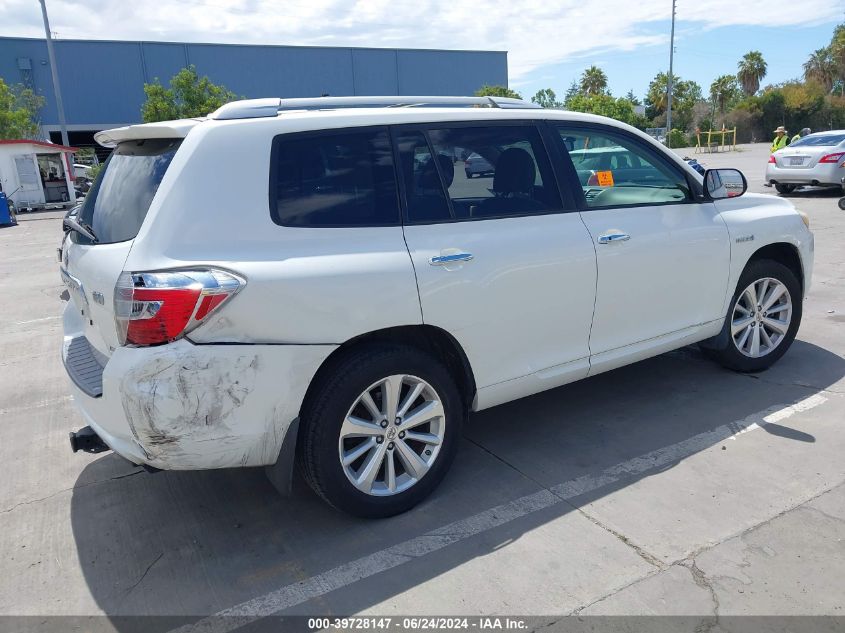 2009 Toyota Highlander Hybrid Limited VIN: JTEEW44A992034627 Lot: 39728147