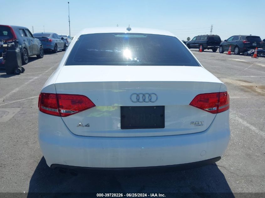 2011 Audi A4 2.0T Premium VIN: WAUFFAFL7BN038263 Lot: 39728226