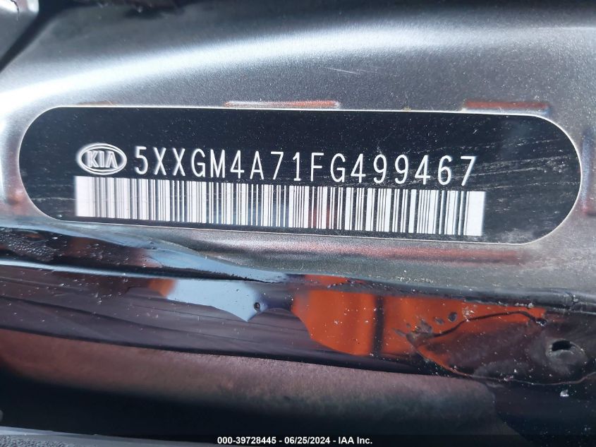 2015 Kia Optima Lx VIN: 5XXGM4A71FG499467 Lot: 39728445