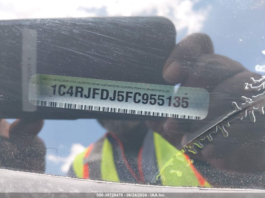 2015 Jeep Grand Cherokee Srt VIN: 1C4RJFDJ5FC955135 Lot: 39728478