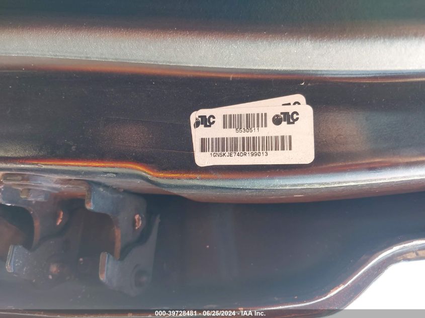 2013 Chevrolet Suburban 1500 Lt VIN: 1GNSKJE74DR199013 Lot: 39728481