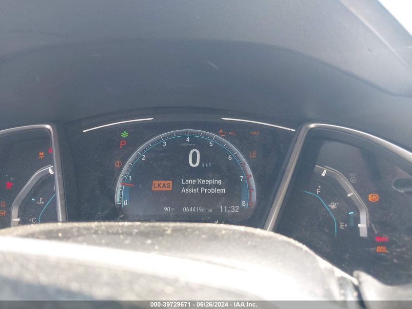 2019 Honda Civic Ex VIN: JHMFC1F31KX000218 Lot: 39729671