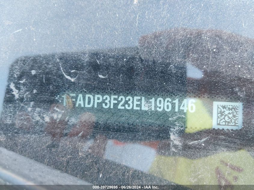 2014 Ford Focus Se VIN: 1FADP3F23EL196146 Lot: 39729695