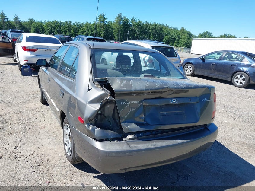 2002 Hyundai Accent Gl VIN: KMHCG45C12U369203 Lot: 39729914