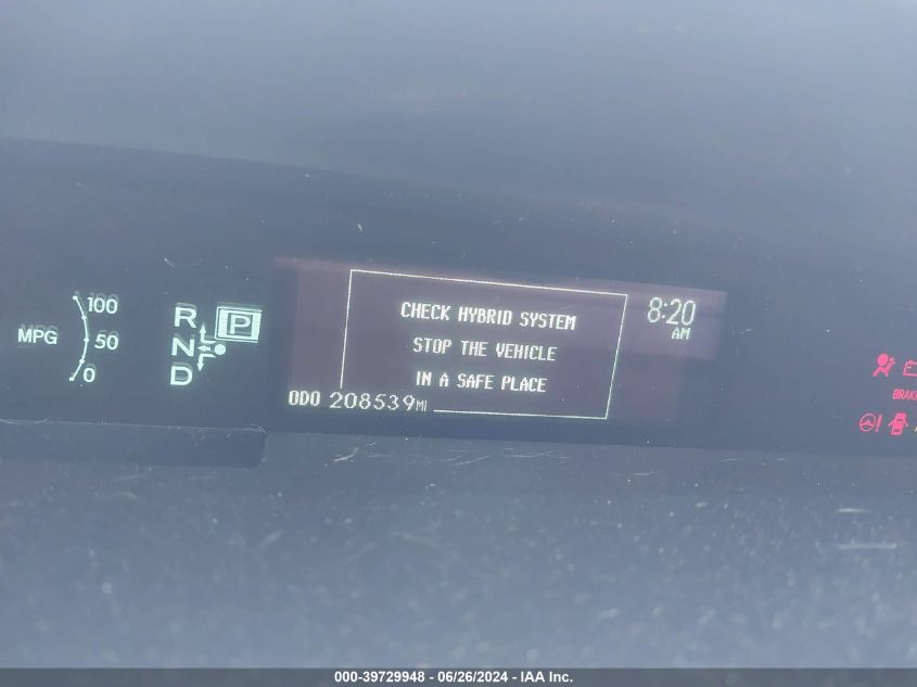 2012 Toyota Prius Plug-In Advanced VIN: JTDKN3DP8C3015223 Lot: 39729948