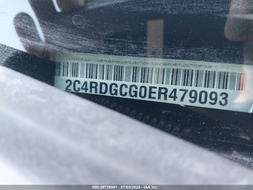 2014 Dodge Grand Caravan Sxt VIN: 2C4RDGCG0ER479093 Lot: 39729981