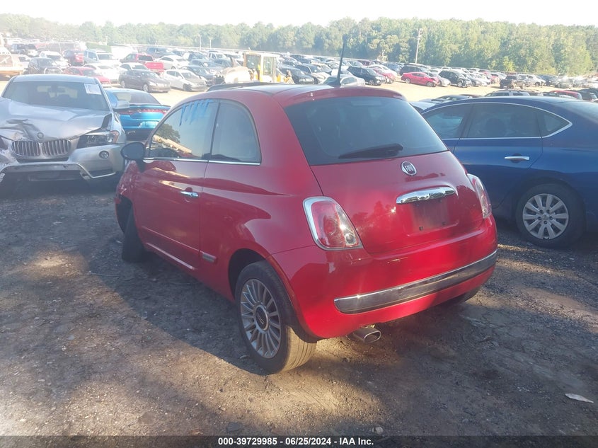 2013 Fiat 500 Lounge VIN: 3C3CFFCR4DT562957 Lot: 39729985