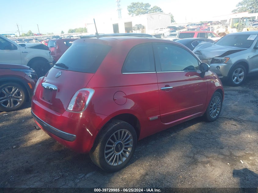 2013 Fiat 500 Lounge VIN: 3C3CFFCR4DT562957 Lot: 39729985