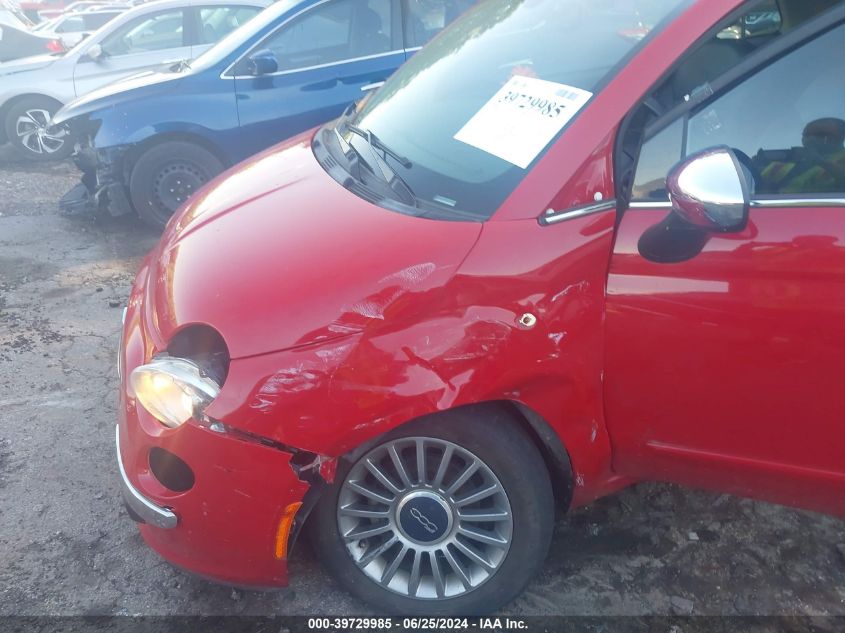 2013 Fiat 500 Lounge VIN: 3C3CFFCR4DT562957 Lot: 39729985