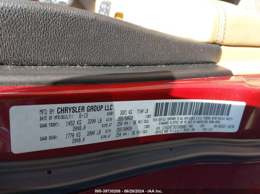 2013 DODGE DURANGO CITADEL - 1C4SDHET8DC689093