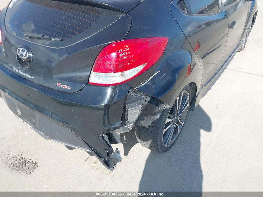 2016 Hyundai Veloster Turbo VIN: KMHTC6AEXGU299545 Lot: 39730266