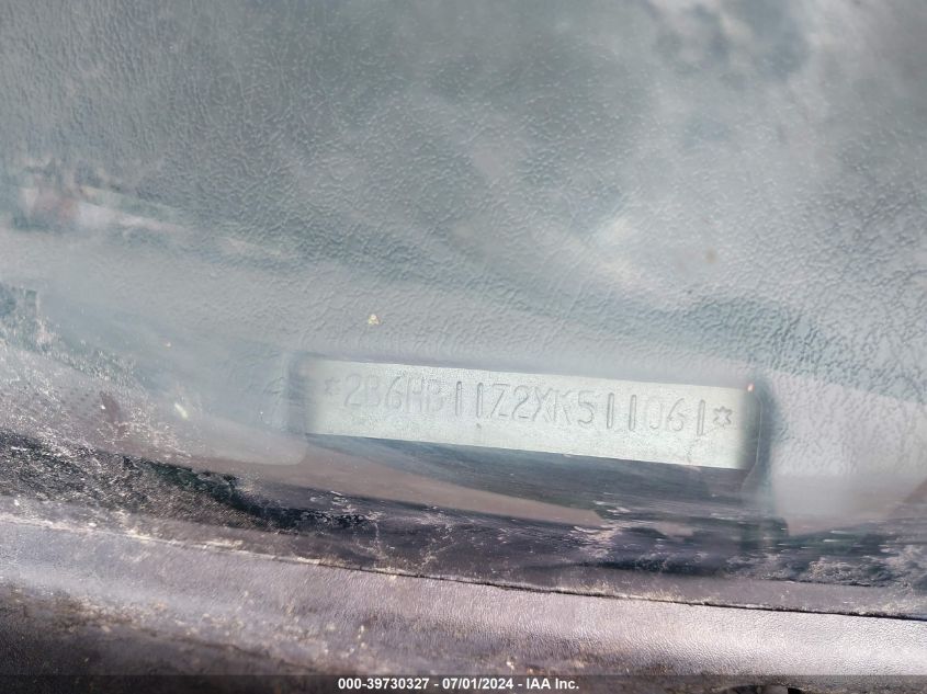 1999 Dodge Ram Van 1500 Commercial/Conversion VIN: 2B6HB11Z2XK511061 Lot: 39730327