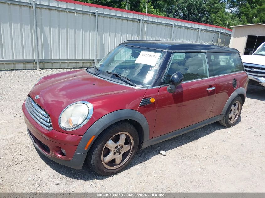 2010 Mini Cooper Clubman Base (M6) VIN: WMWML3C50ATX38105 Lot: 39730370