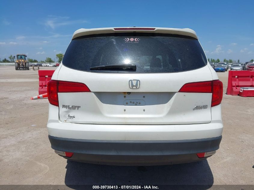 2016 Honda Pilot Ex-L VIN: 5FNYF6H55GB076202 Lot: 39730413