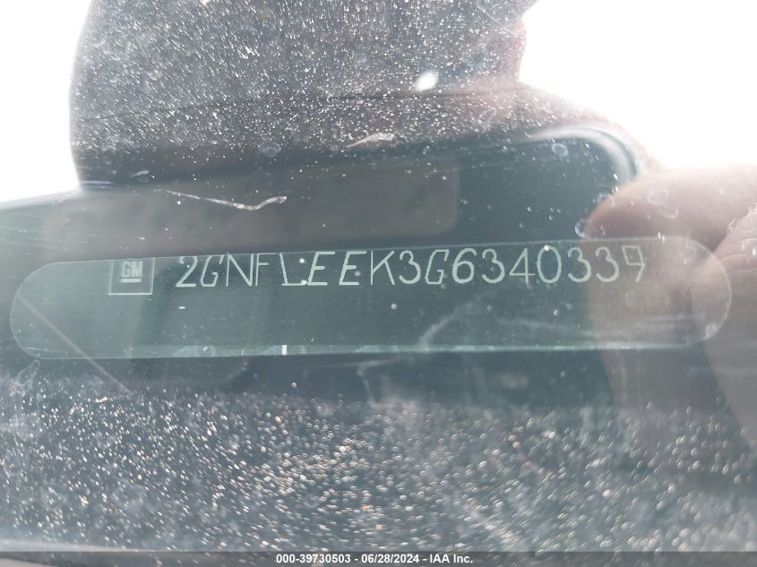 2016 Chevrolet Equinox Ls VIN: 2GNFLEEK3G6340339 Lot: 39730503