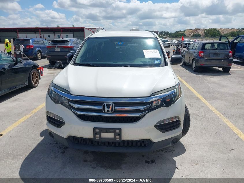 2018 Honda Pilot Lx VIN: 5FNYF5H13JB028633 Lot: 39730589