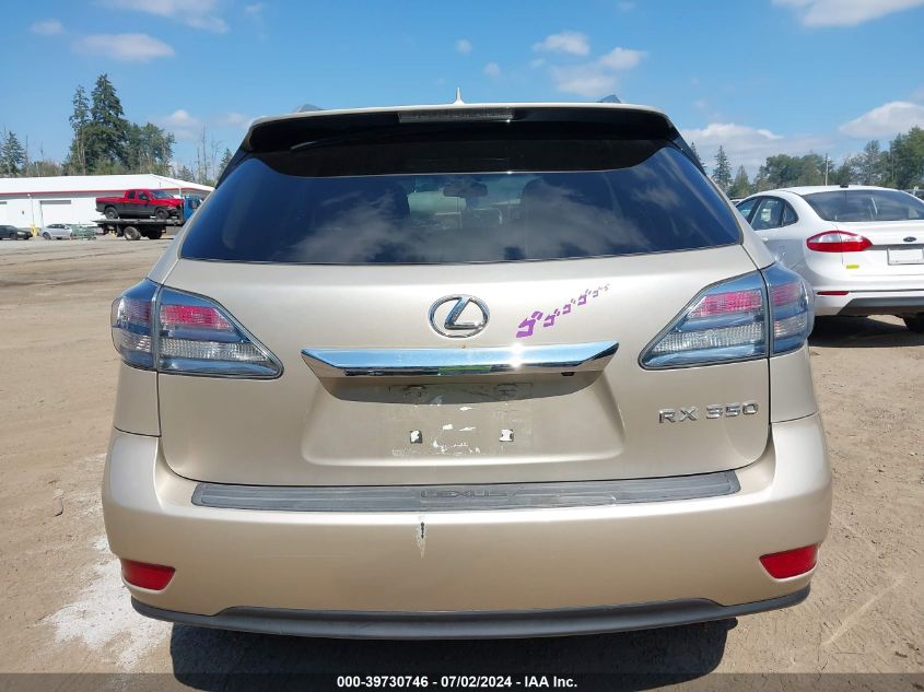2012 Lexus Rx 350 VIN: 2T2BK1BA8CC145873 Lot: 39730746