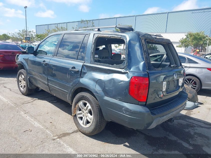 2005 Honda Pilot Ex VIN: 5FNYF18415B009104 Lot: 39730962