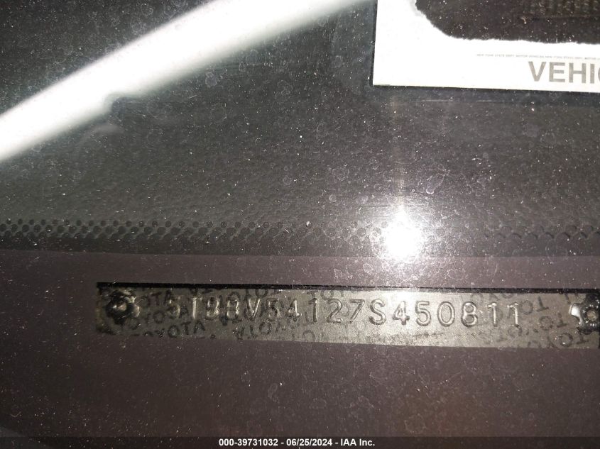 2007 Toyota Tundra Double Cab Sr5 VIN: 5TBBV54127S450811 Lot: 39731032