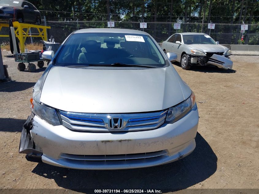 2012 Honda Civic Hybrid VIN: JHMFB4F39CS011440 Lot: 39731194