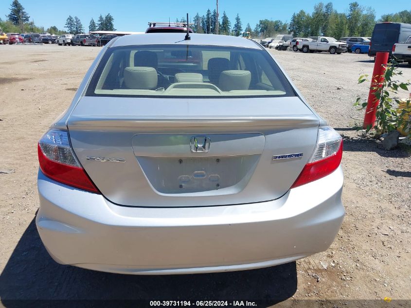 2012 Honda Civic Hybrid VIN: JHMFB4F39CS011440 Lot: 39731194