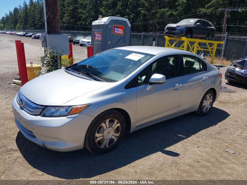 2012 Honda Civic Hybrid VIN: JHMFB4F39CS011440 Lot: 39731194