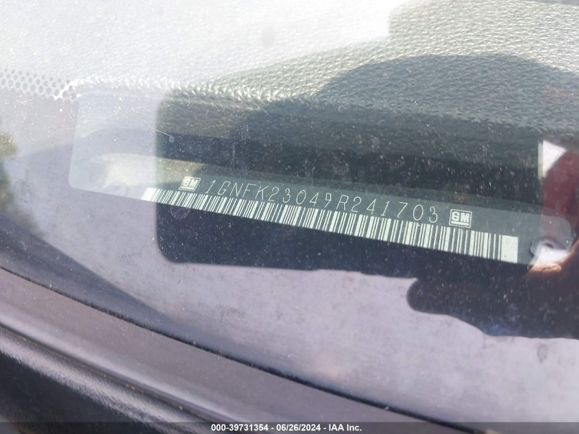 2009 Chevrolet Tahoe Lt2 VIN: 1GNFK23049R241703 Lot: 39731354