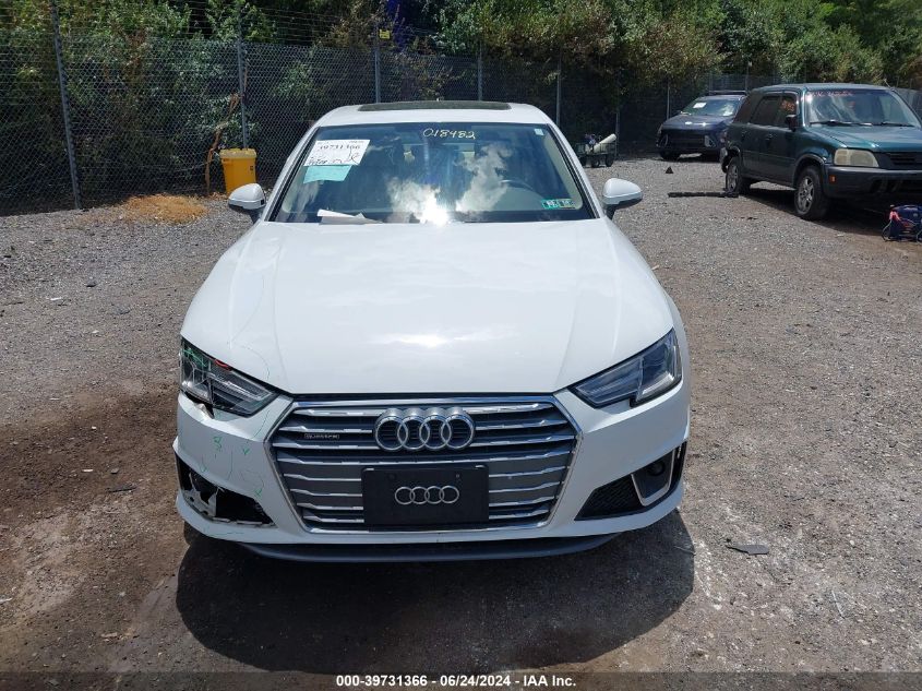2019 Audi A4 45 Premium VIN: WAUDNAF43KN018482 Lot: 39731366