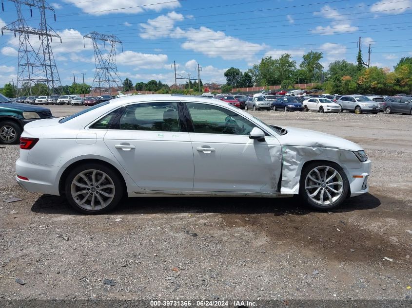 2019 Audi A4 45 Premium VIN: WAUDNAF43KN018482 Lot: 39731366