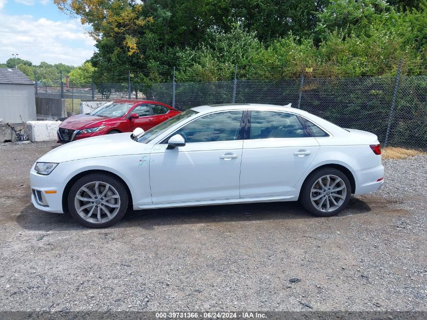 2019 Audi A4 45 Premium VIN: WAUDNAF43KN018482 Lot: 39731366
