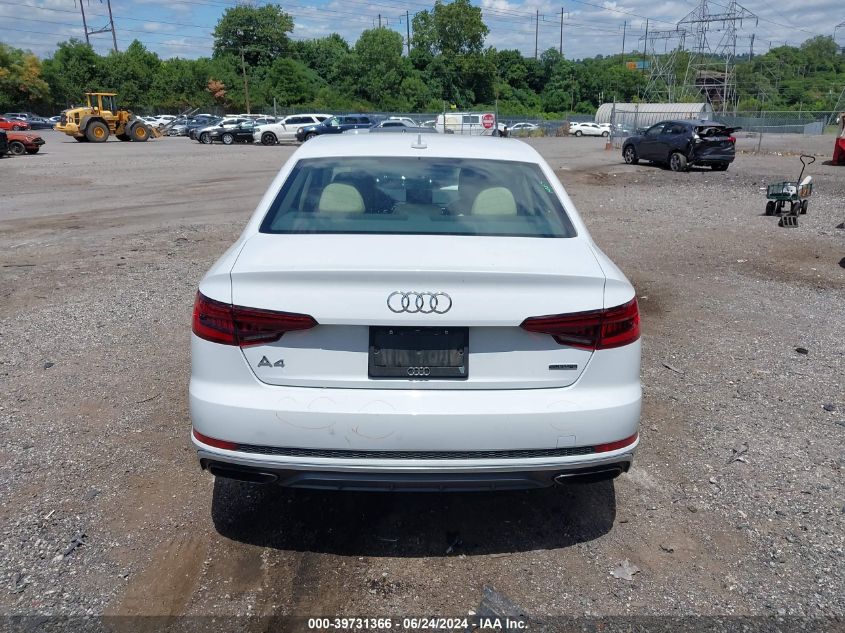 2019 Audi A4 45 Premium VIN: WAUDNAF43KN018482 Lot: 39731366