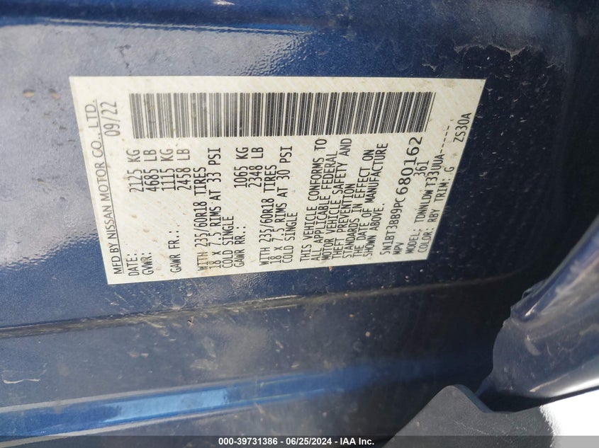 2023 NISSAN ROGUE SV - 5N1BT3BB9PC680162